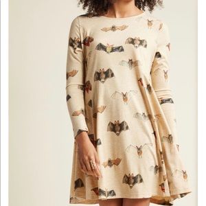 Cute ModCloth Bat Theme Babydoll Dress, Size Large